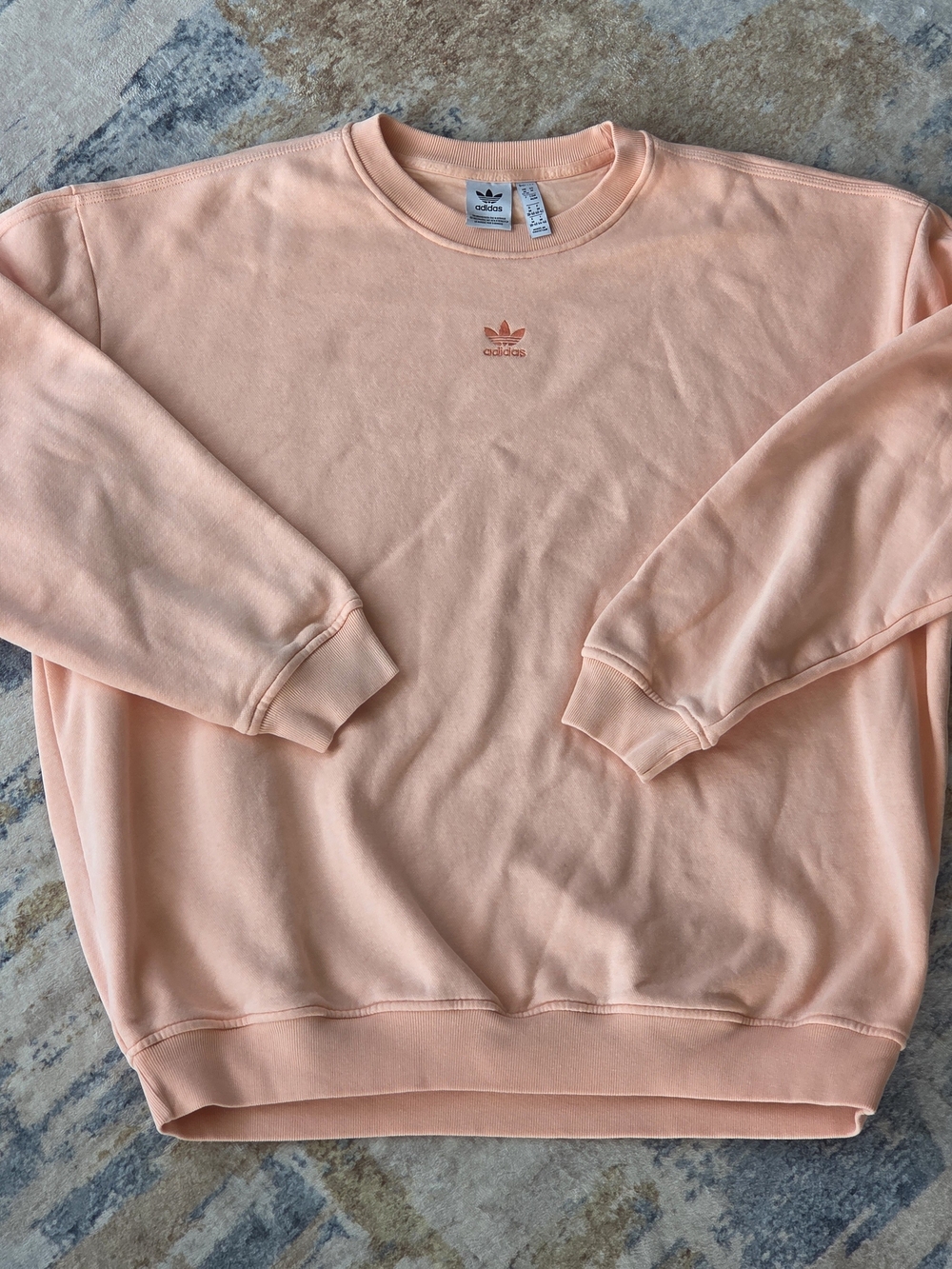 adidas Men’s Peach Crewneck Sweatshirt - Trefoil Logo